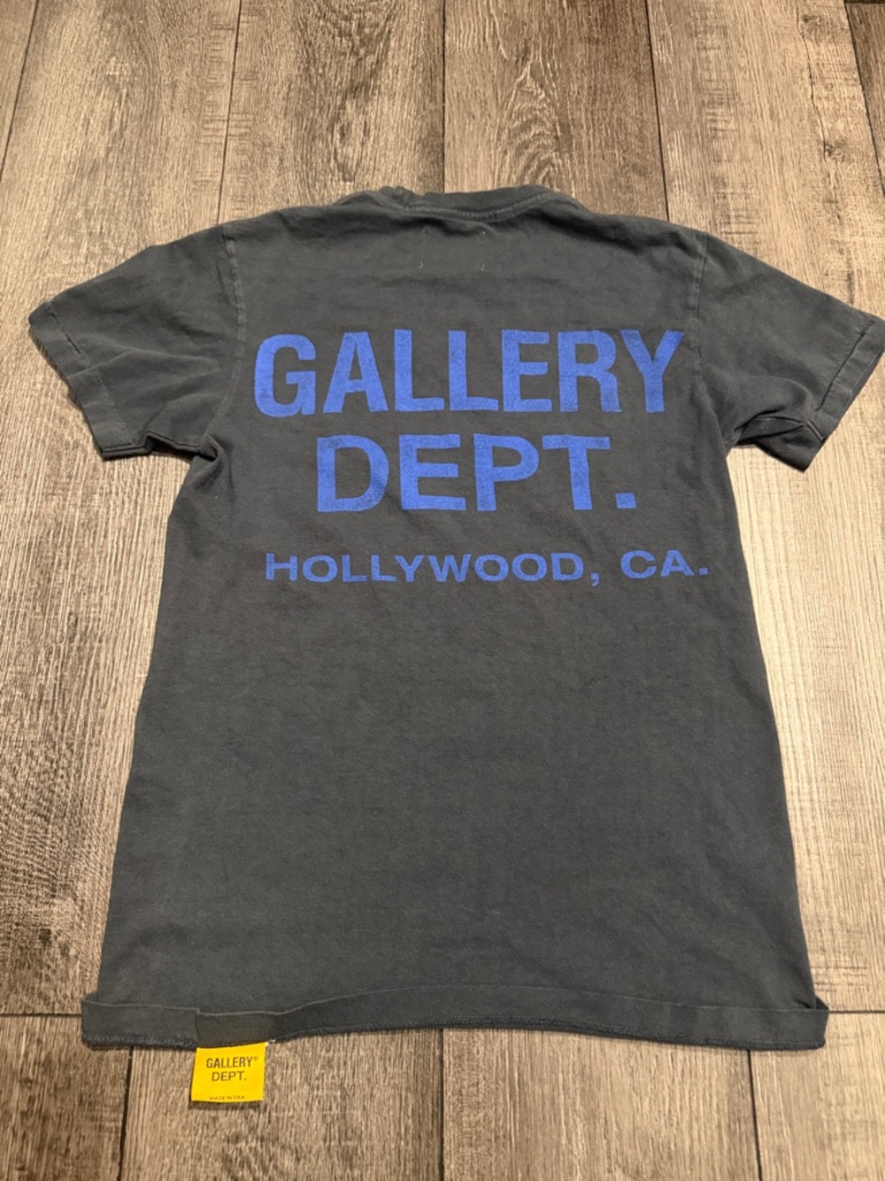 Gallery Dept Black Tee with Blue Back Print